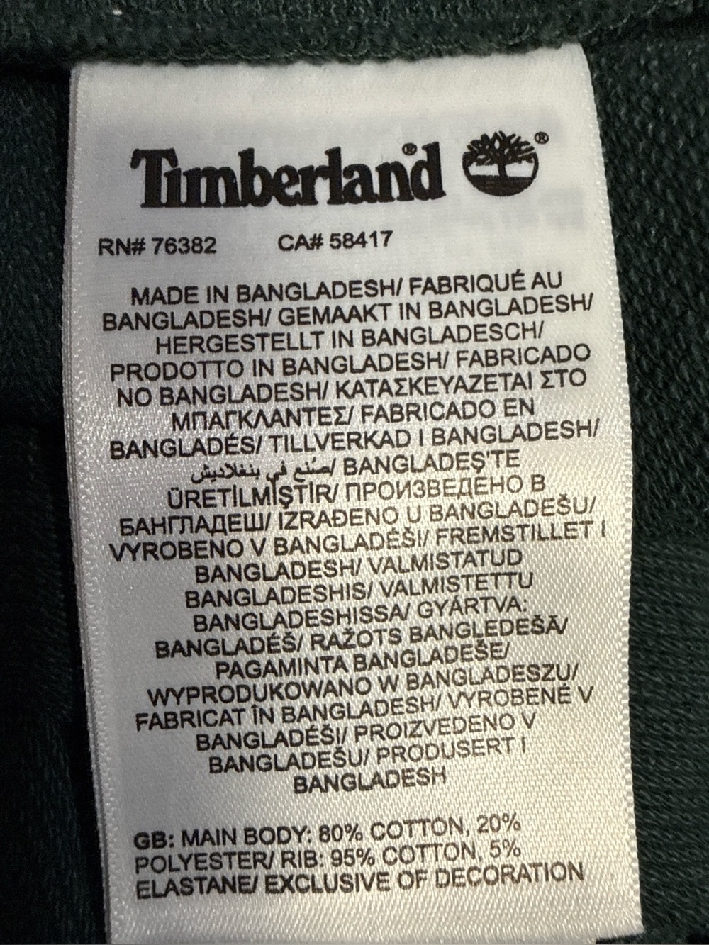 NWT Timberland Authentic Fit Green Crewneck Sweatshirt Small Organic Cotton $70 - Picture 9 of 16